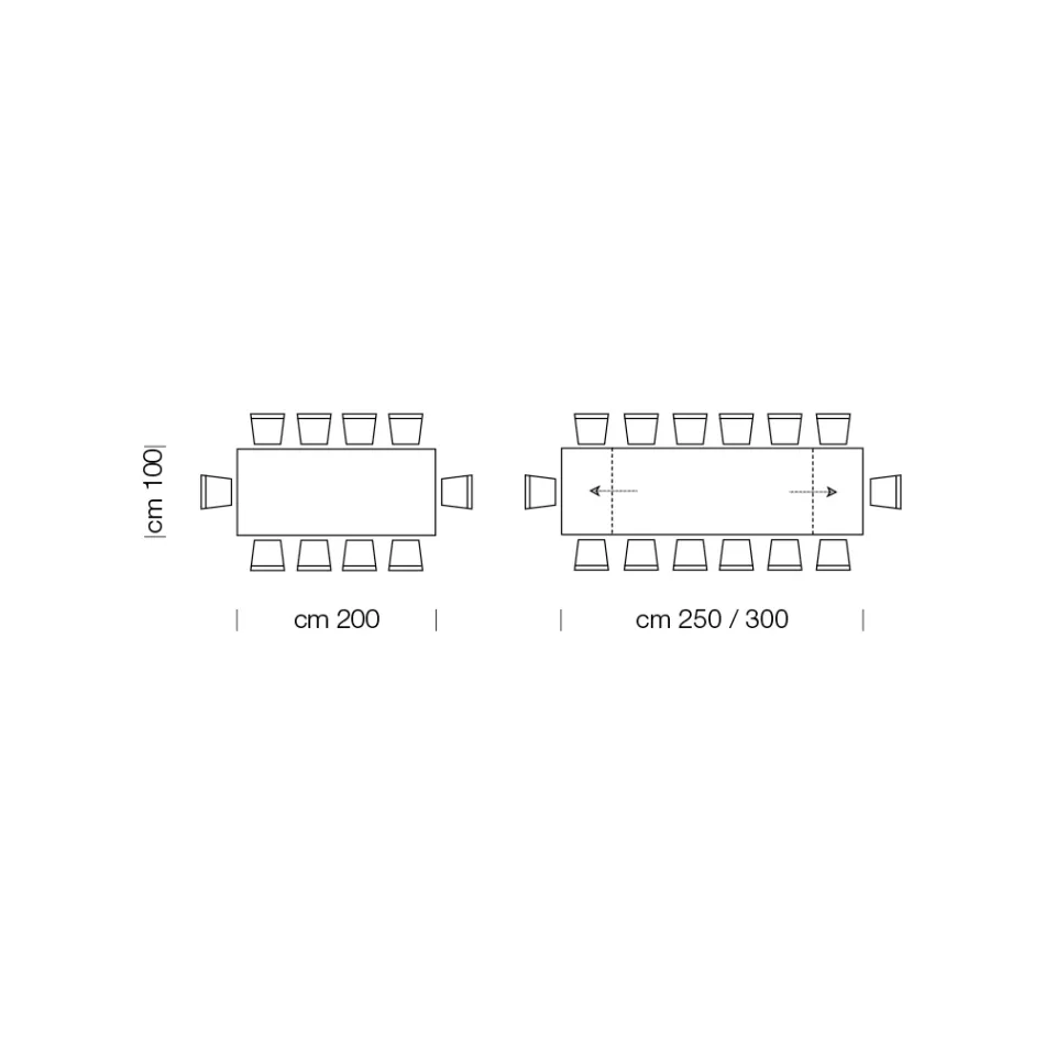Mesa de Comedor Extensible hasta 300 cm en Madera Chapada - Settimmio Viadurini