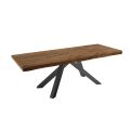 Mesa de comedor extensible hasta 300 cm en madera chapada - Settimmio