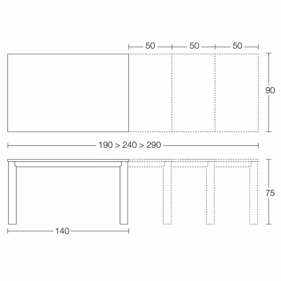 Mesa de comedor extensible hasta 310 cm en cerámica Made in Italy - Pitagora Viadurini