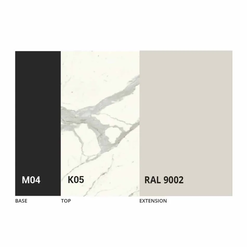 Mesa de comedor extensible hasta 310 cm en cerámica Made in Italy - Pitagora Viadurini