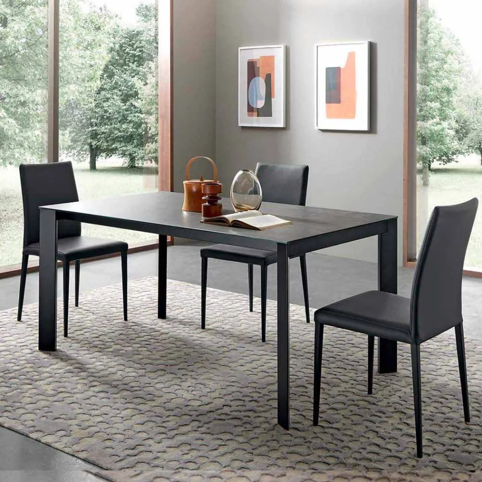 Mesa de comedor extensible hasta 310 cm en cerámica Made in Italy - Pitagora Viadurini
