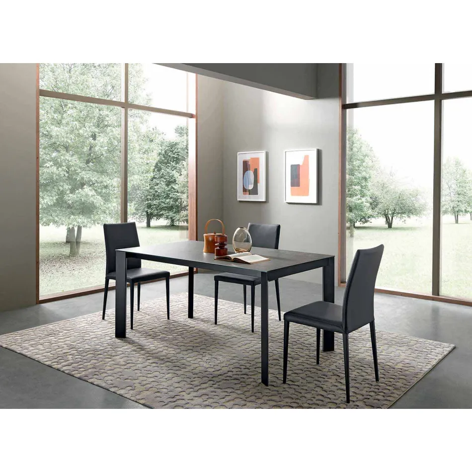 Mesa de comedor extensible hasta 310 cm en cerámica Made in Italy - Pitagora Viadurini