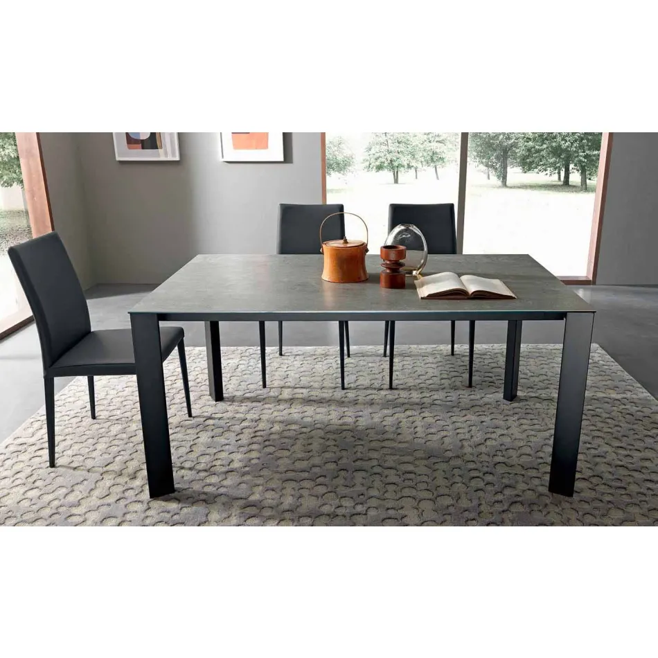Mesa de comedor extensible hasta 310 cm en cerámica Made in Italy - Pitagora Viadurini