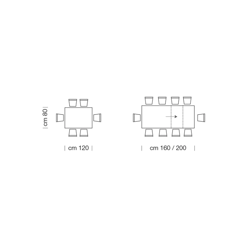 Mesa de Comedor Extensible hasta 310 cm en Melamina Made in Italy - Años Setenta Viadurini