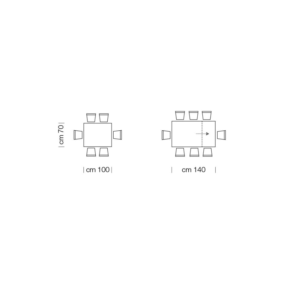 Mesa de Comedor Extensible hasta 310 cm en Melamina Made in Italy - Años Setenta Viadurini