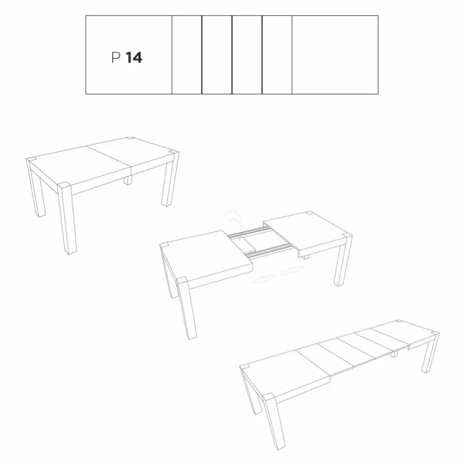 mesa de comedor extensible hasta 320 cm diseño moderno Oky Viadurini
