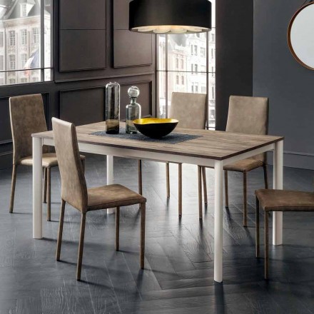 Mesa de comedor extensible hasta 334 cm efecto madera Made in Italy - Maltés Viadurini