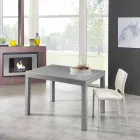 Mesa de comedor extensible hasta 350 cm en vidrio melaminado y metal - Meryl Viadurini