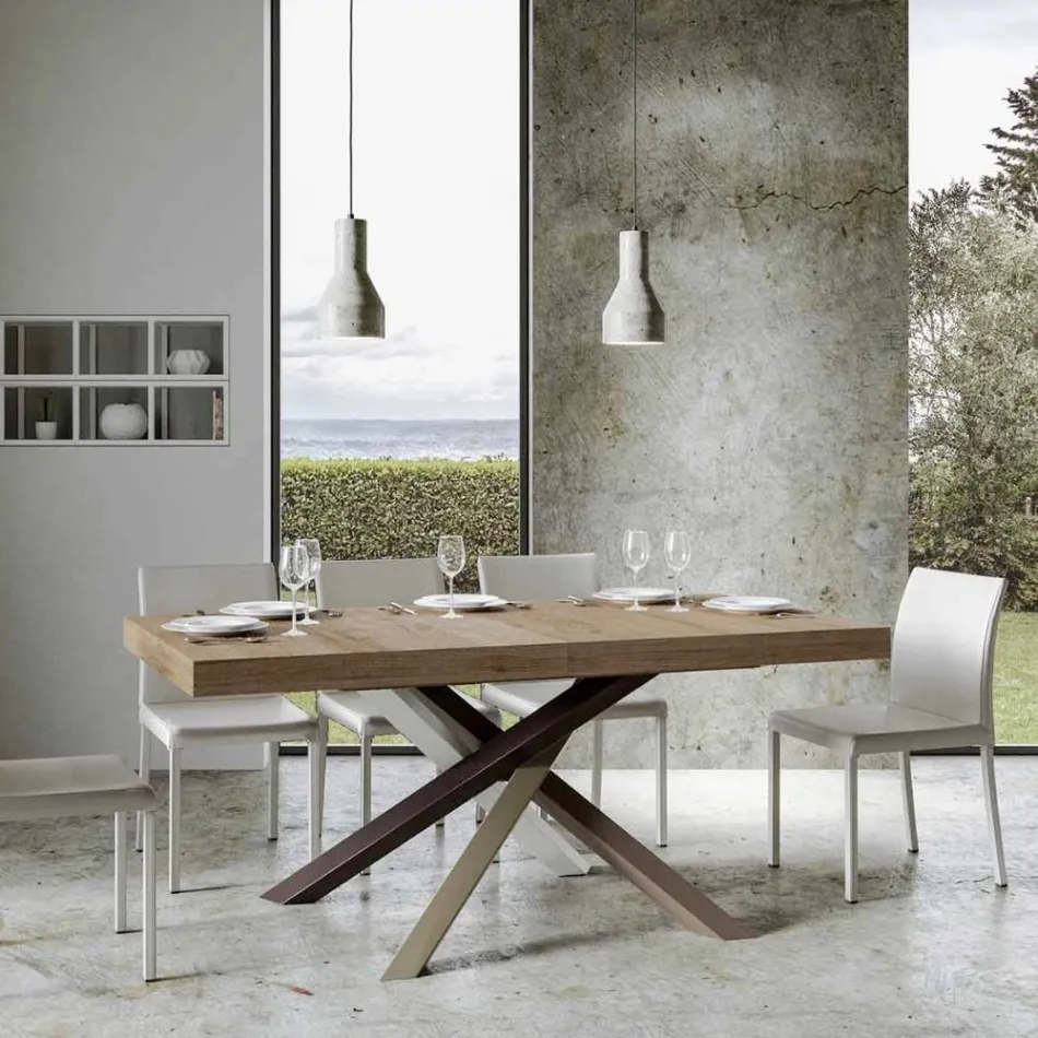 Mesa de Comedor Extensible hasta 440 cm de Diseño Made in Italy - Rally Viadurini