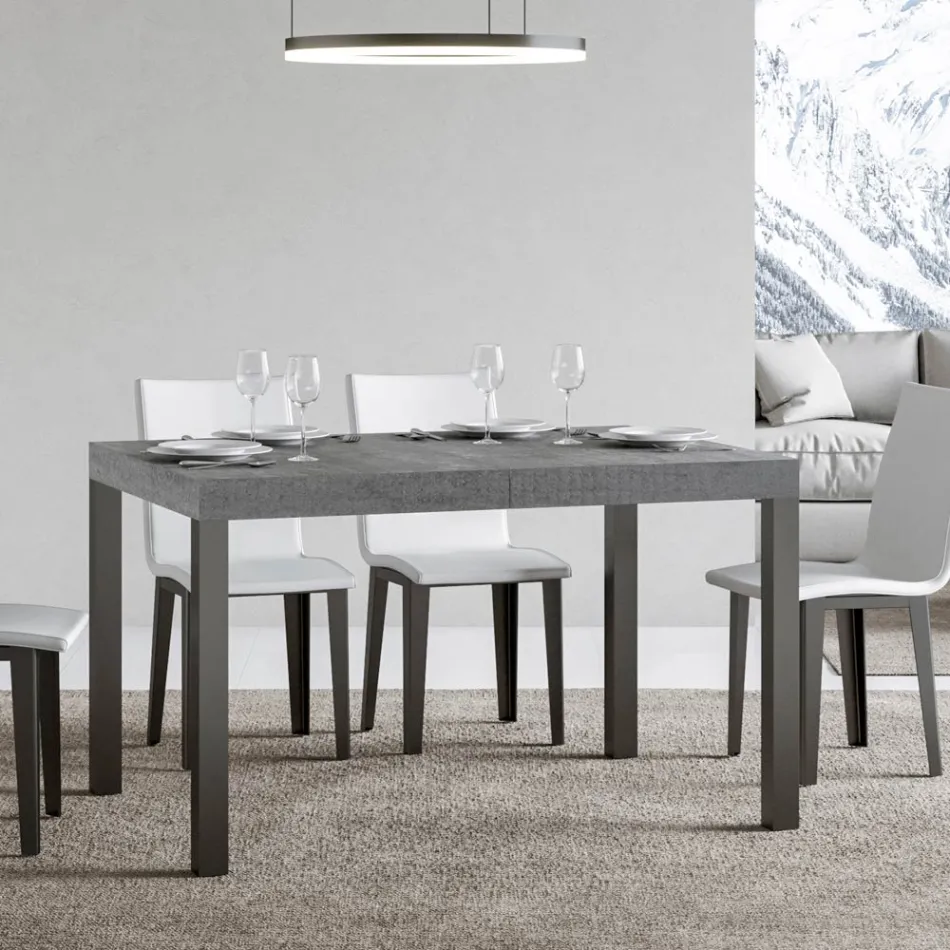 Mesa de Comedor Extensible hasta 440 cm en Madera y Hierro Made in Italy - Foxy Viadurini