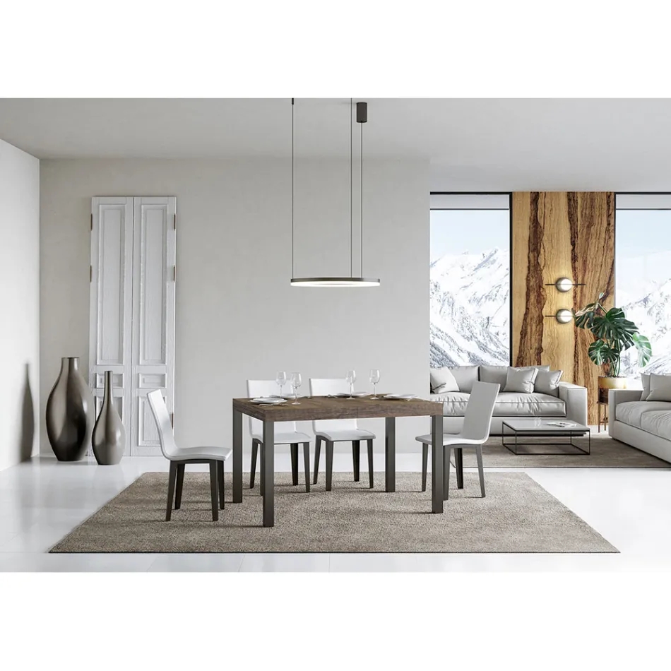 Mesa de Comedor Extensible hasta 440 cm en Madera y Hierro Made in Italy - Foxy Viadurini