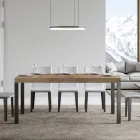 Mesa de Comedor Extensible hasta 440 cm en Madera y Hierro Made in Italy - Foxy Viadurini