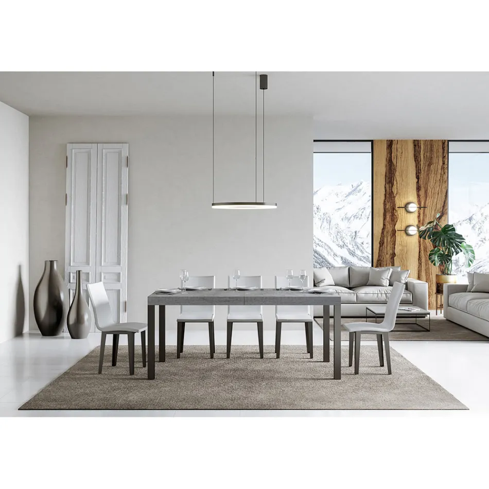 Mesa de Comedor Extensible hasta 440 cm en Madera y Hierro Made in Italy - Foxy Viadurini