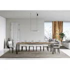 Mesa de Comedor Extensible hasta 440 cm en Madera y Hierro Made in Italy - Foxy Viadurini