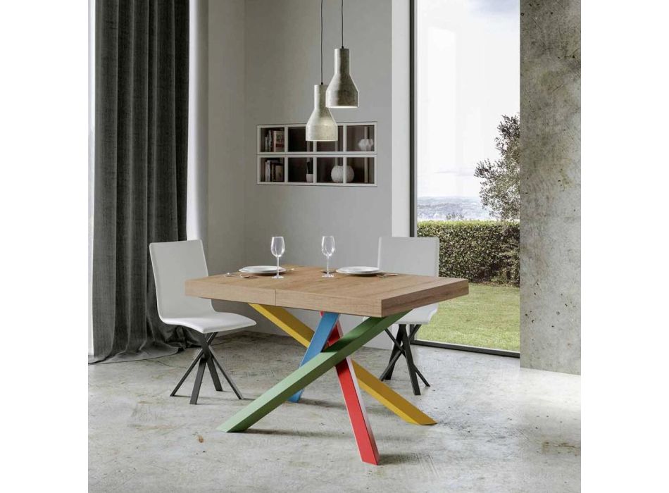 Mesa de comedor extensible hasta 440 cm con tapa de madera Made in Italy - Boan Viadurini