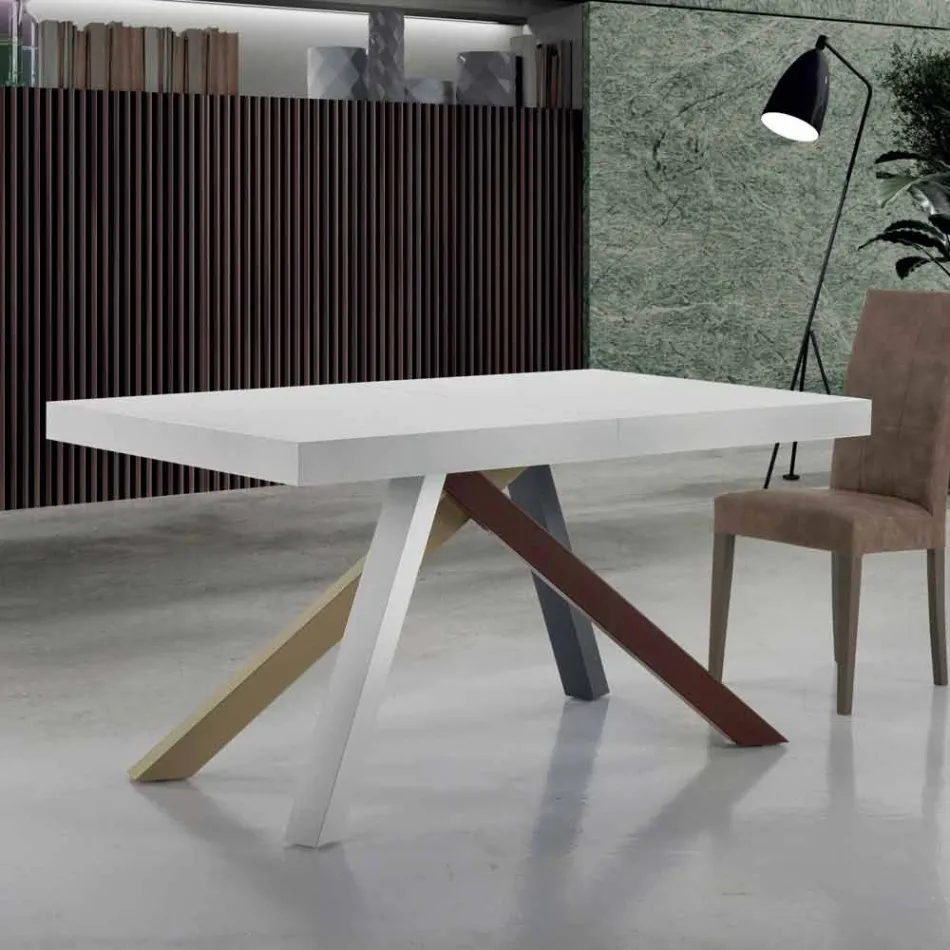 Mesa de comedor extensible hasta 450 cm en laminado Made in Italy - Salentino Viadurini