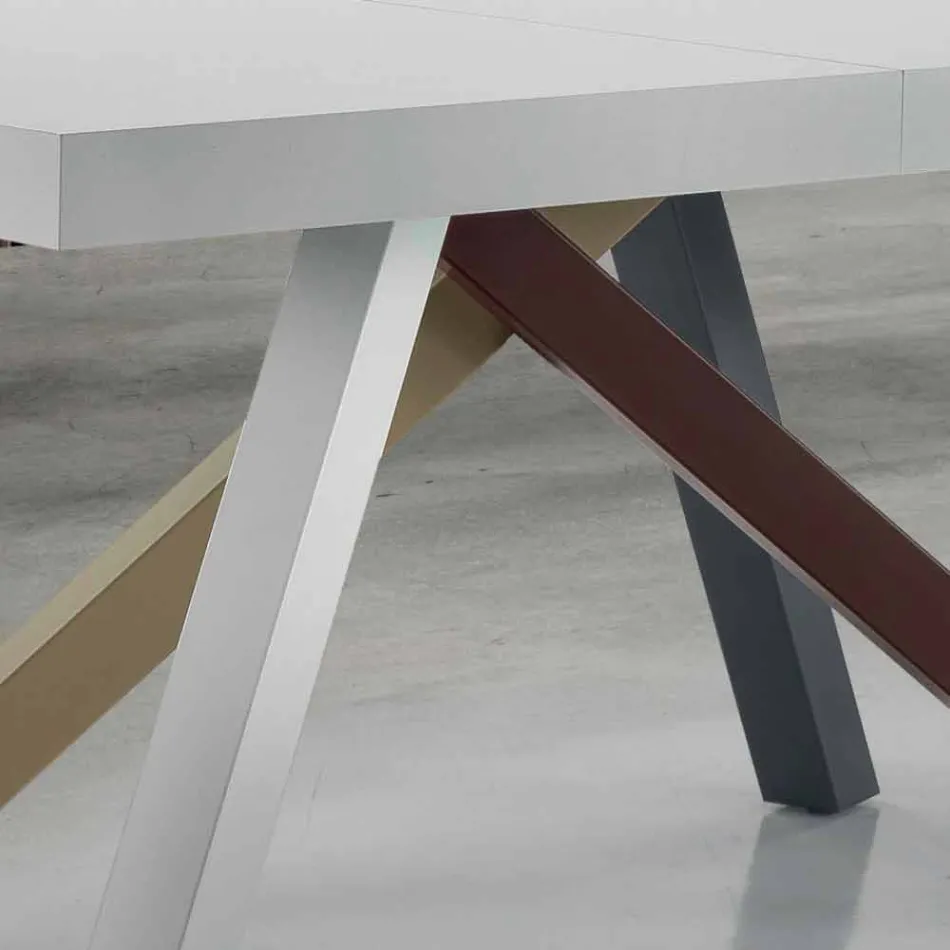 Mesa de comedor extensible hasta 450 cm en laminado Made in Italy - Salentino Viadurini