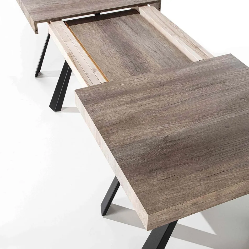 Mesa de comedor extensible hasta 500 cm con tapa de melamina - Raimondo Viadurini