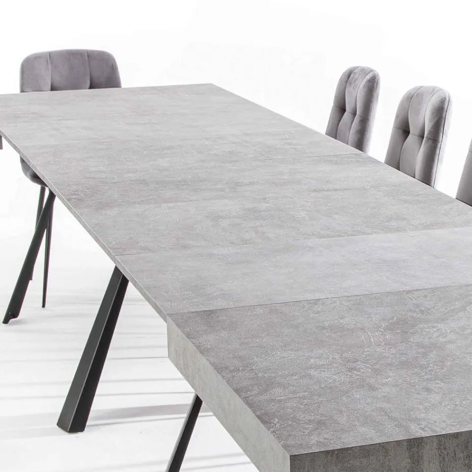 Mesa de comedor extensible hasta 500 cm con tapa de melamina - Raimondo Viadurini