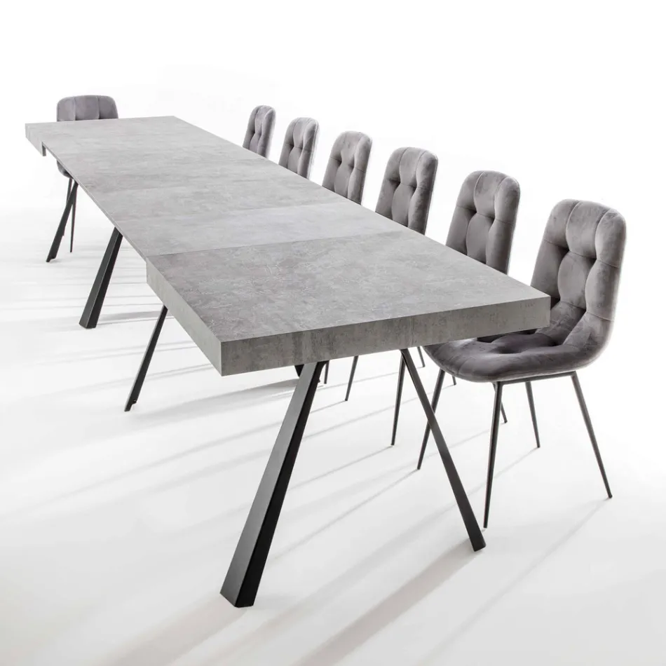 Mesa de comedor extensible hasta 500 cm con tapa de melamina - Raimondo Viadurini
