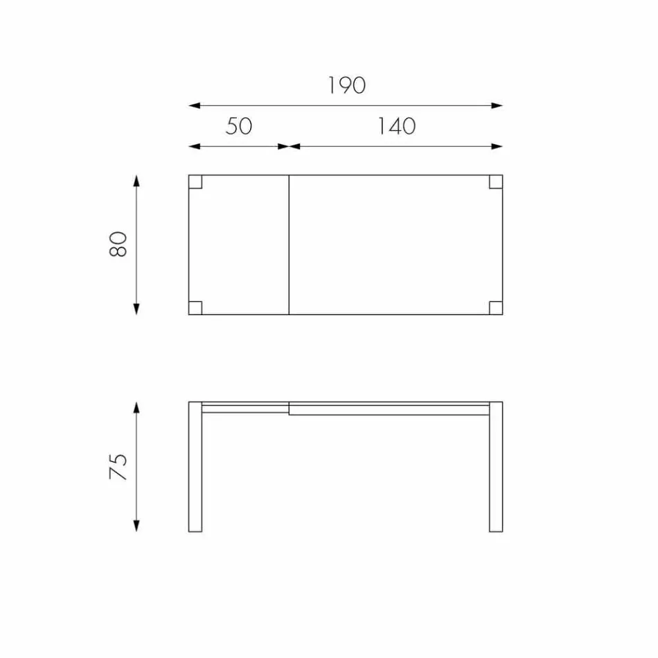 Mesa extensible de madera de roble Fedro, fabricada en Italia Viadurini