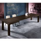 Mesa de comedor extensible en madera de melamina hecha en Italia, Oky Viadurini