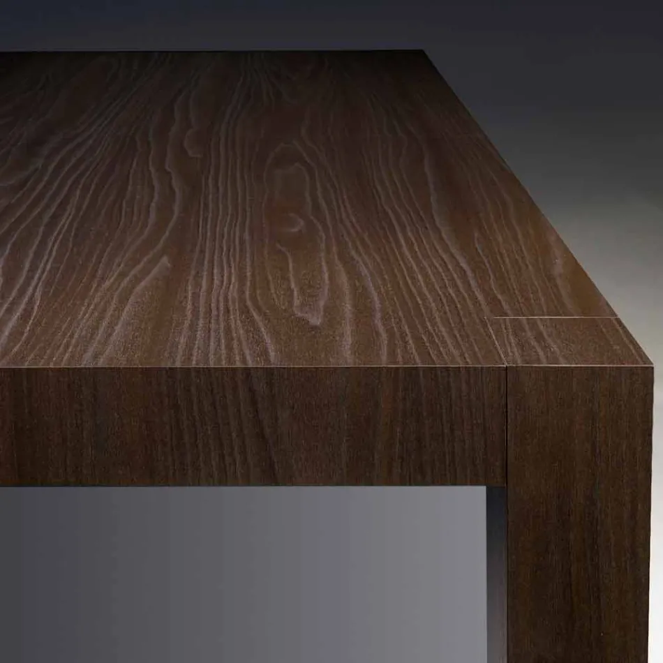 Mesa de comedor extensible en madera de melamina hecha en Italia, Oky Viadurini