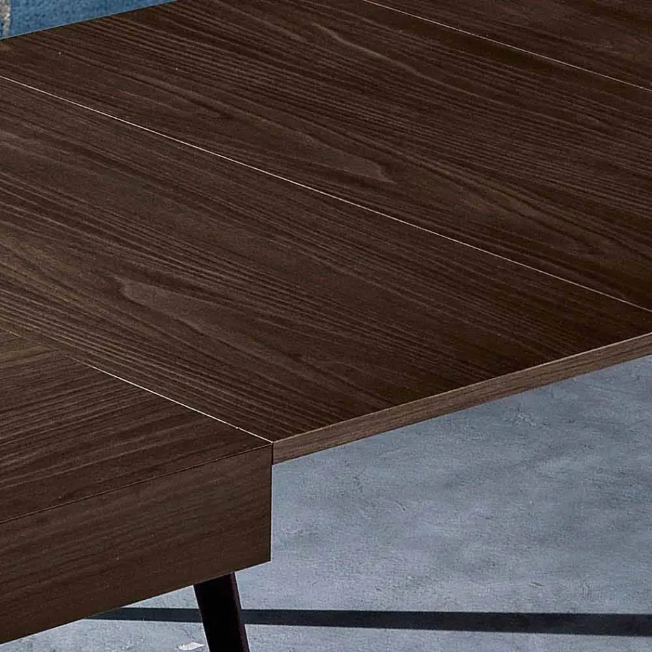 Mesa de comedor extensible en madera de melamina hecha en Italia, Oky Viadurini