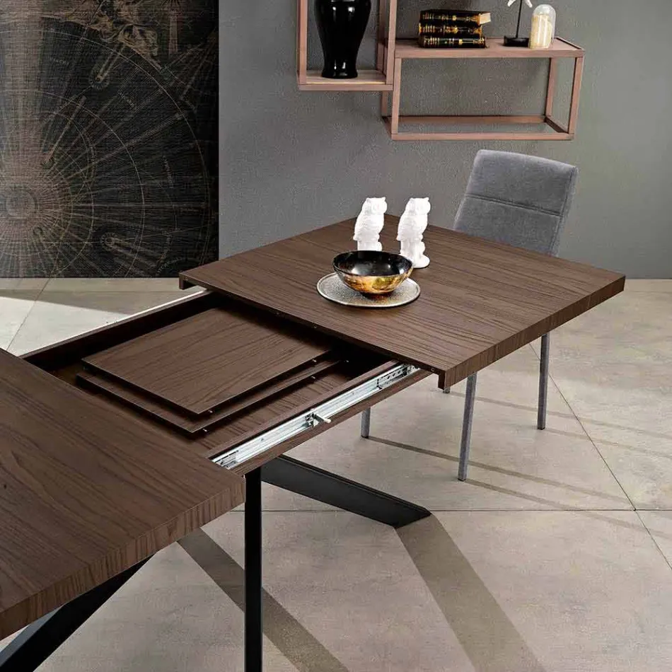 Mesa de comedor extensible en melamina hecha en Italia, Dionigi Viadurini