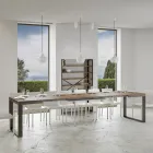 Mesa de comedor extensible en madera de melamina y hierro Made in Italy - Badesi Viadurini