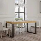 Mesa de comedor extensible en madera de melamina y hierro Made in Italy - Badesi Viadurini