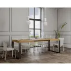 Mesa de comedor extensible en madera de melamina y hierro Made in Italy - Badesi Viadurini