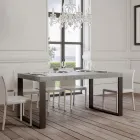 Mesa de comedor extensible en madera de melamina y hierro Made in Italy - Badesi Viadurini
