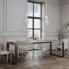 Mesa de comedor extensible en madera de melamina y hierro Made in Italy - Badesi Viadurini