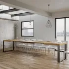 Mesa de comedor extensible en madera de melamina y hierro Made in Italy - Badesi Viadurini