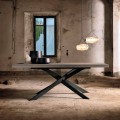 Mesa de comedor extensible en madera de roble L315cm hecha en Italia Oncino