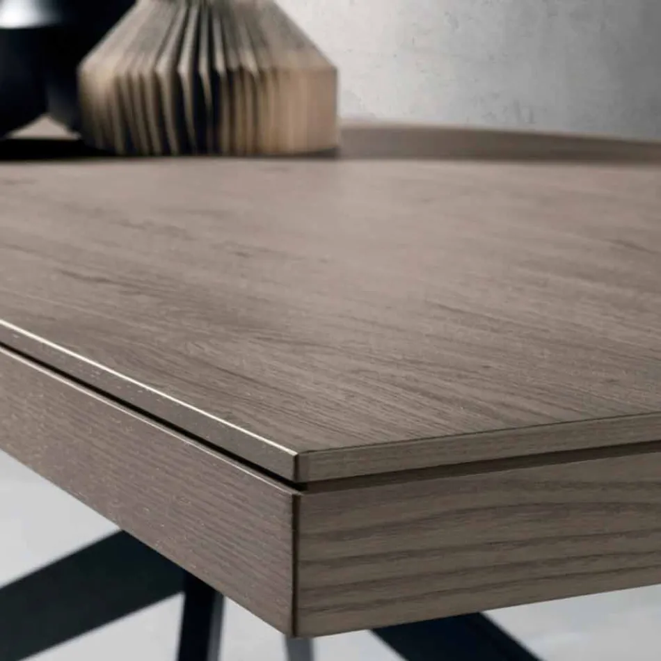 Mesa de comedor extensible en madera de roble L315cm hecha en Italia Oncino Viadurini