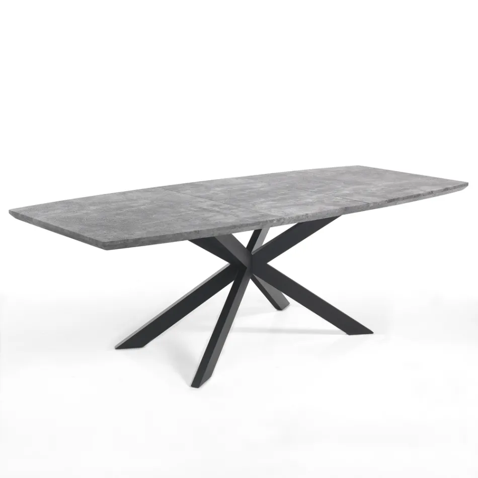 Mesa de Comedor Extensible en Metal y MDF - Iridio Viadurini