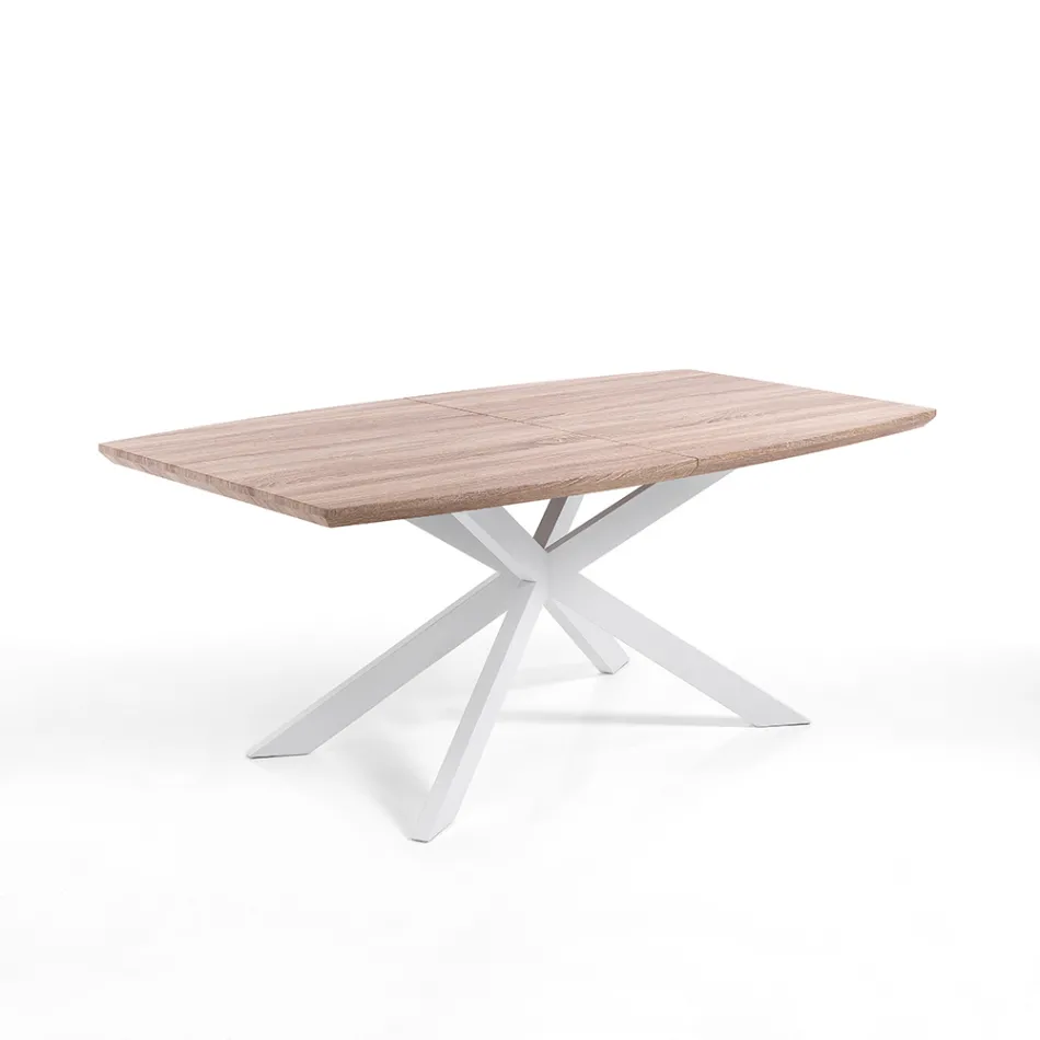 Mesa de Comedor Extensible en Metal y MDF - Iridio Viadurini