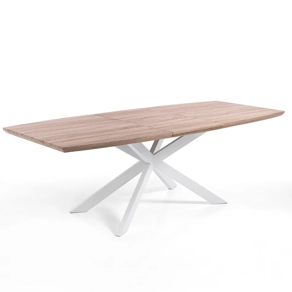 Mesa de Comedor Extensible en Metal y MDF - Iridio Viadurini