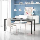 comedor mesa de vidrio y metal mesa de Oddo Viadurini