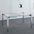 Mesa de comedor extensible en vidrio extraligero y metal Made in Italy - Sopot
