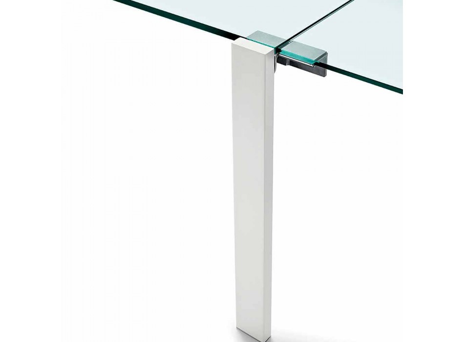 Mesa de comedor extensible en vidrio extraligero y metal Made in Italy - Sopot Viadurini