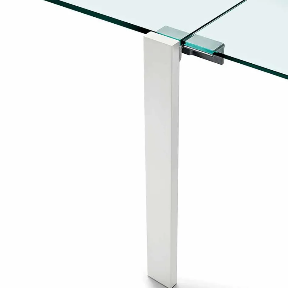 Mesa de comedor extensible en vidrio extraligero y metal Made in Italy - Sopot Viadurini