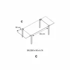 Mesa de comedor extensible en vidrio extraligero y metal Made in Italy - Sopot Viadurini