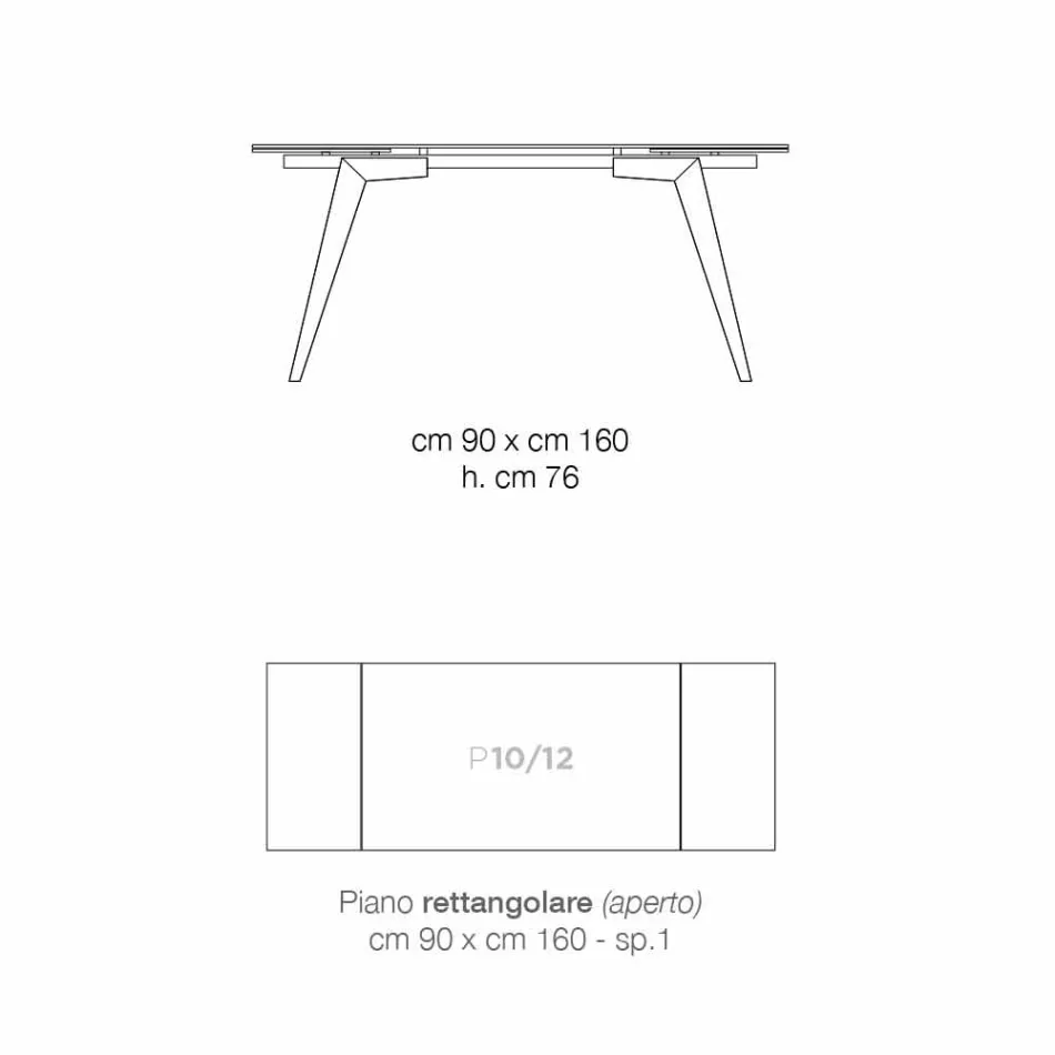 Mesa de comedor de vidrio ahumado extensible Dimitri hecha en Italia Viadurini