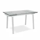 Mesa de comedor moderna de vidrio extensible, L140 / 200x P80 cm, Nardo Viadurini