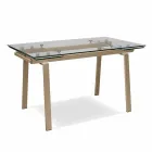 Mesa de comedor moderna de vidrio extensible, L140 / 200x P80 cm, Nardo Viadurini