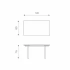 Mesa de comedor moderna de vidrio extensible, L140 / 200x P80 cm, Nardo Viadurini