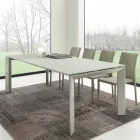 Mesa de comedor extensible, tapa de vidrio templado - Faleria Viadurini